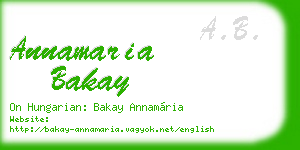 annamaria bakay business card