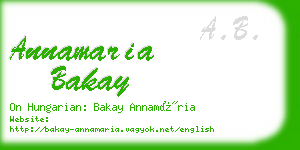 annamaria bakay business card